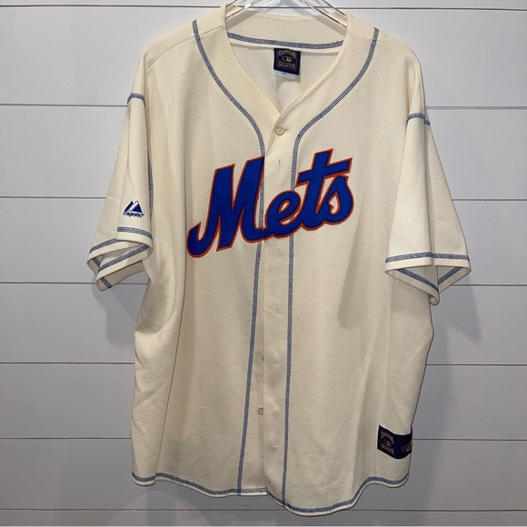 Majestic New York Mets Cooperstown Jersey Adult Size 2X - Picture 1 of 6